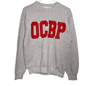Vintage OCBP Ocean City Beach Patrol Sweatshirt Mens Size Small Gray Red Classic